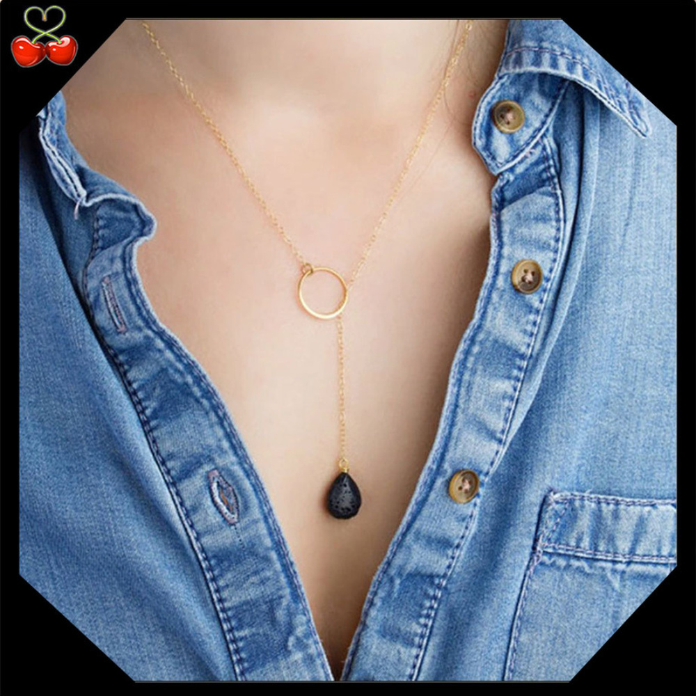 2/$25π NATURAL Lava Stone π Necklace - Picture 1 of 4